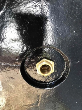 Fontaine murale – 80 cm – aluminium noir avec robinet en laiton