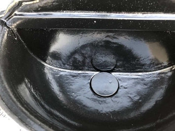 Fontaine murale – 80 cm – aluminium noir avec robinet en laiton