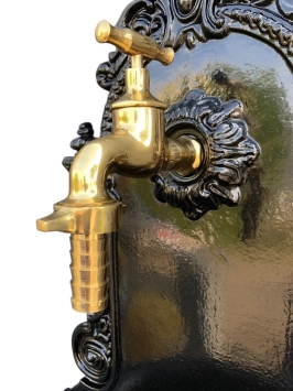 Fontaine murale – 80 cm – aluminium noir avec robinet en laiton