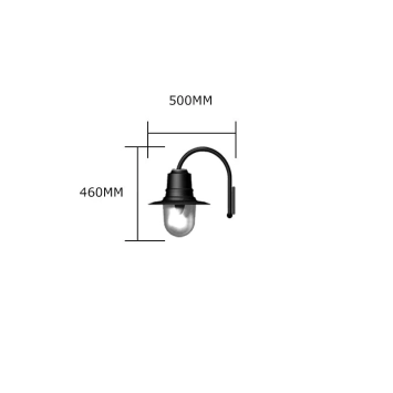 Wandlamp 'Tear' - romantisch - zwart gietijzer - 46 cm