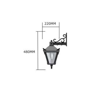 Wandlamp - klassieke stijl - gietijzeren tuinlamp - zwart