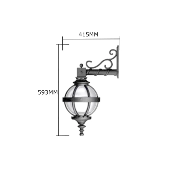 Applique murale ronde - fonte - « Globe » - style victorien