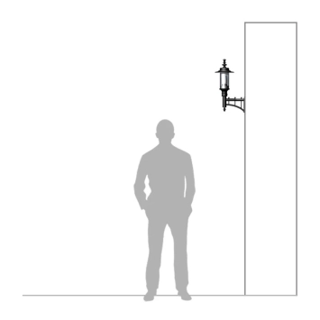 Wandleuchte aus Gusseisen – schmal – schwarz – „Georgian Style“