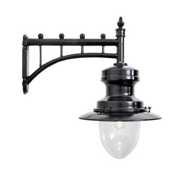 Wandlamp 'Huge' - klassieke spoorwegverlichting - zwart
