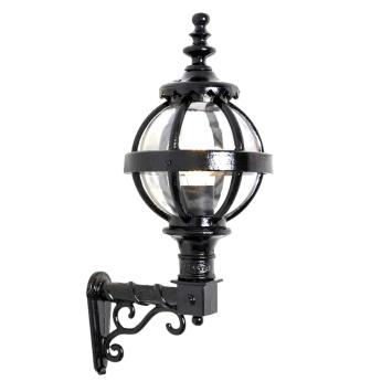 Applique murale ronde - vers le haut - « Globe » - noir - fonte