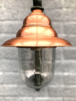 Nostalgische wandlamp 'Vera' - groen - koperen kap - kap