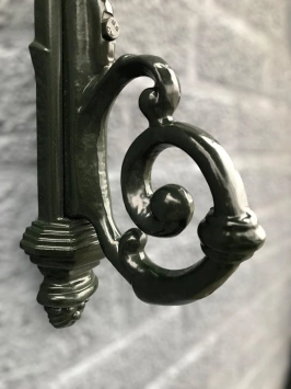 Nostalgische wandlamp 'Vera' - groen - koperen kap - arm