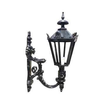 Applique murale « Maas » de style classique - hauteur 75 cm - aluminium noir
