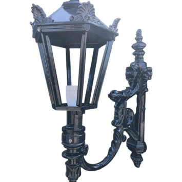 Applique murale « Maas » de style classique - hauteur 75 cm - aluminium noir