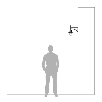 Wandlamp 'Master' - zwart - gietijzer en koper - spoorweg