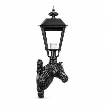 Wandlamp met paardenhoofd - aluminium - zwart/groen