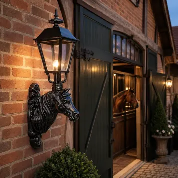 Wandlamp met paardenhoofd - aluminium - voor buiten