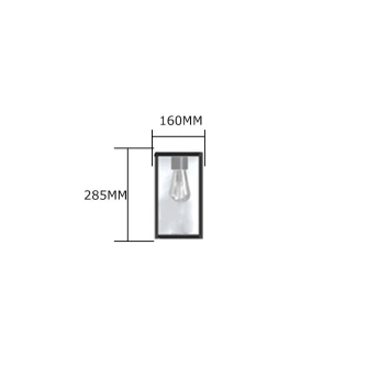 Wandlamp rechthoekig - gietijzer - zwart - klassiek model