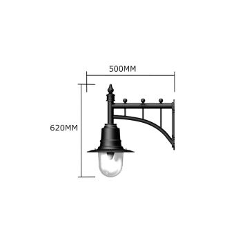 Wandlamp 'Copper' - gietijzer en koper - antieke stationslamp