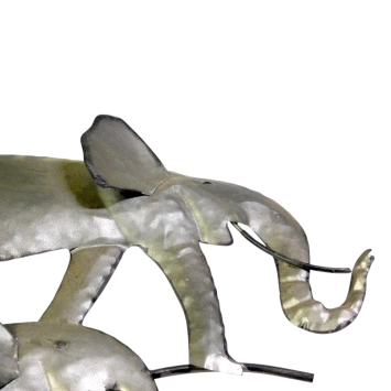 Famille d'éléphants en métal – 80 cm – décoration murale