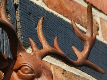 Wandornament Hirschkopf - Braun - Gusseisen oxid