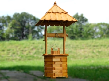 Puits d'eau décoratif - 130 cm - Bois - décoration de jardin