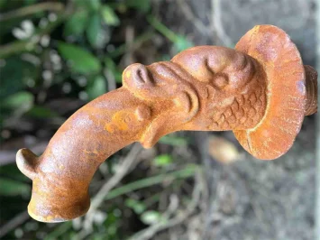 Gargoyle Fischmaul – 26 cm – Gusseisen – rustikales altes Modell