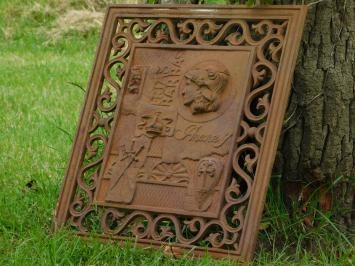 Pièce unique : Plaque murale vintage / grille en fonte - Frias Barbas