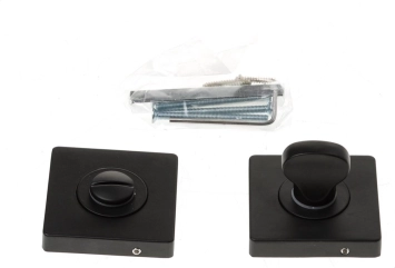 Serrure de WC - fermeture noire mate - serrure en aluminium sur rosace