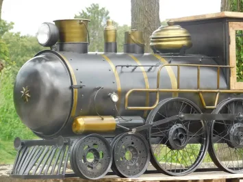 Bar rétro en forme de train – 230 cm – cave à vin exclusive en métal
