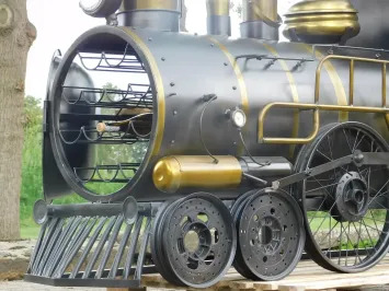 Bar rétro en forme de train – 230 cm – cave à vin exclusive en métal