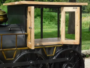 Bar rétro en forme de train – 230 cm – cave à vin exclusive en métal