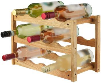 Weinregal, Weinhalter aus Holz, 12 Flaschen, modern und klassisch