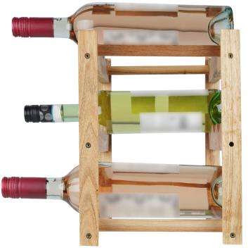 Wijnrek, houten wijnhouder, 12 flessen, modern en klassiek