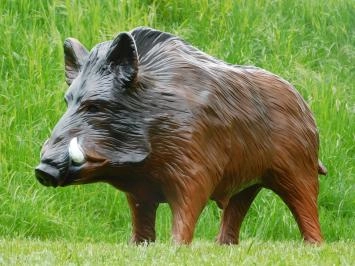 Sanglier - statue en polystone - 100 cm - en couleur