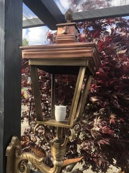 Applique murale carrée XL en cuivre et laiton, unique