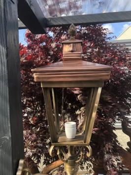 Applique murale carrée XL en cuivre et laiton, unique