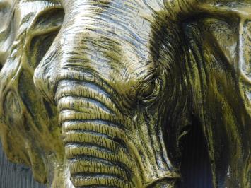 Décoration murale éléphant – polystone 38 cm – or et noir