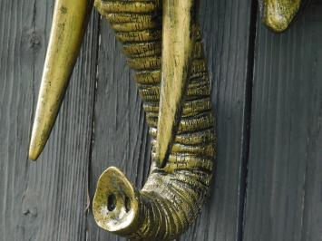 Décoration murale éléphant – polystone 38 cm – or et noir