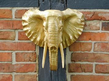 Wandschmuck Elefant - Gold - Polystone