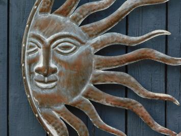 Wandornament rundes Metall, Sonne und Mond, Außenbereich / Garten