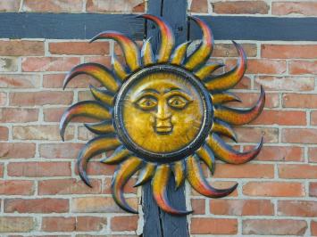 Metalen ornament zon – 80 x 80 cm – wanddecoratie in kleur