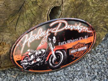 Schönes Metallschild mit Harley Davidson Werbung