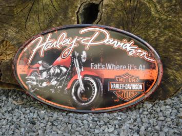 Schönes Metallschild mit Harley Davidson Werbung