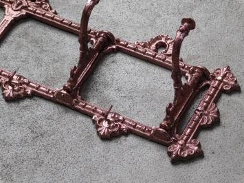 Porte-manteau avec crochets rabattables - fonte - aspect cuivre