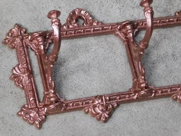 Porte-manteau avec crochets rabattables - fonte - aspect cuivre