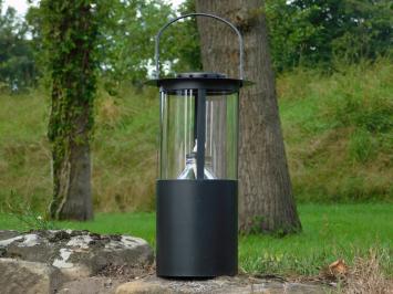 Schwarze Öllampe XL – Metall und Glas – 30 cm – hängend