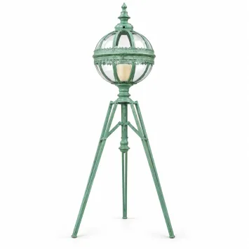 XL windlicht op driepoot – vintage groen – metaal – 145 cm