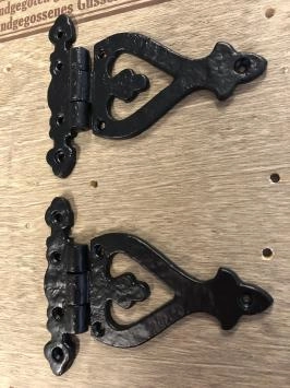 2er Set Fensterbeschläge, Scharnier, Jalousien, Fensterscharnier, Fensterladenscharnier, Schmiedeeisen-schwarz