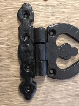2er Set Fensterbeschläge, Scharnier, Jalousien, Fensterscharnier, Fensterladenscharnier, Schmiedeeisen-schwarz