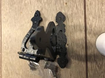 2er Set Fensterbeschläge, Scharnier, Jalousien, Fensterscharnier, Fensterladenscharnier, Schmiedeeisen-schwarz