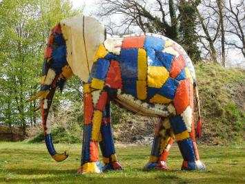 XXL-Elefant – Metall – handgefertigte Skulptur – 215 x 230 cm