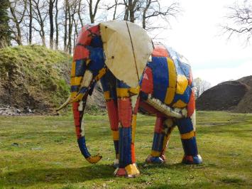 Éléphant XXL – métal – sculpture artisanale – 215 x 230 cm