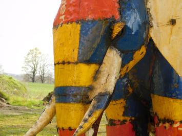 Éléphant XXL – métal – sculpture artisanale – 215 x 230 cm