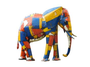 XXL-Elefant – Metall – handgefertigte Skulptur – 215 x 230 cm